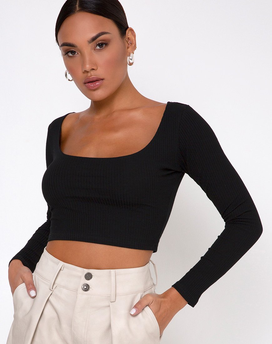 Imagen de Maby Crop Top Rib Negro