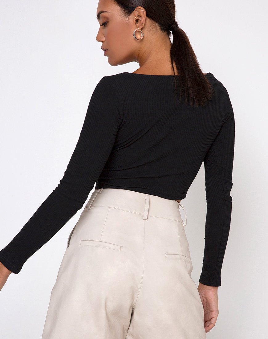 Imagen de Maby Crop Top Rib Negro
