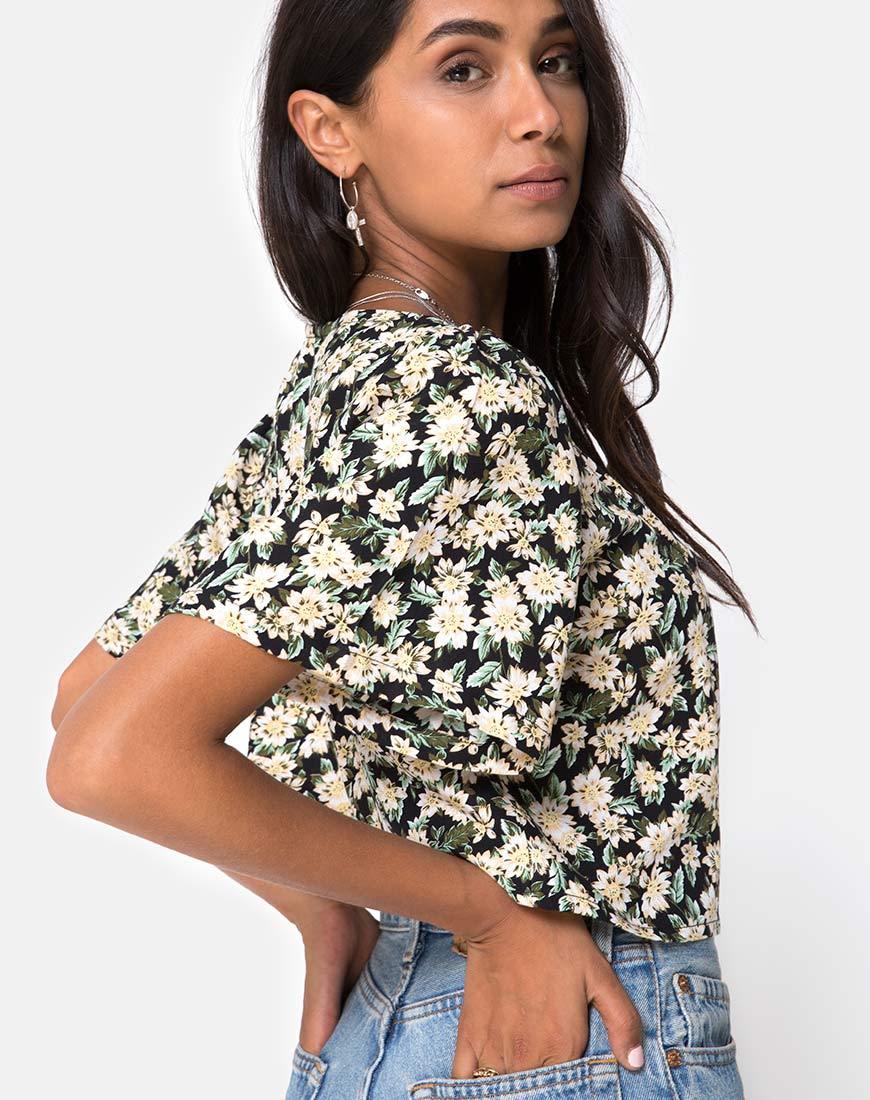 Magia Crop Top en negro aster