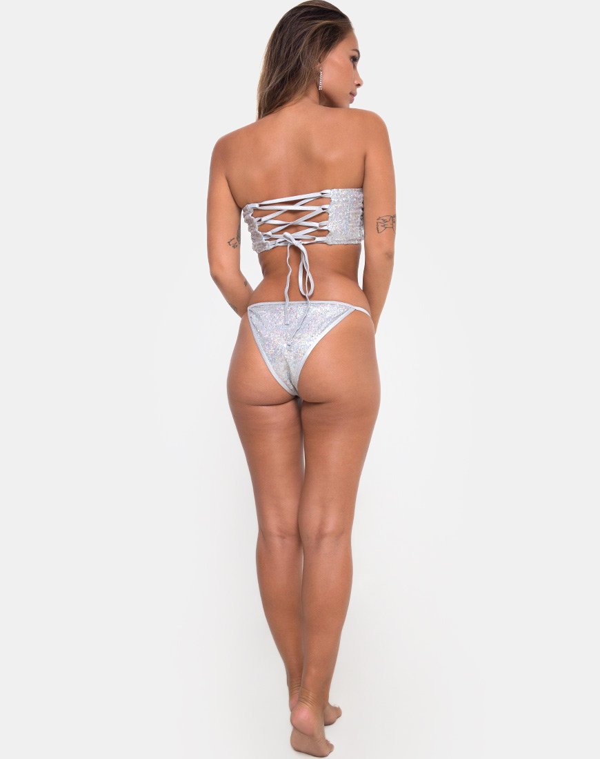 Imagen de la braguita de bikini Maise en lentejuelas brillo diamante