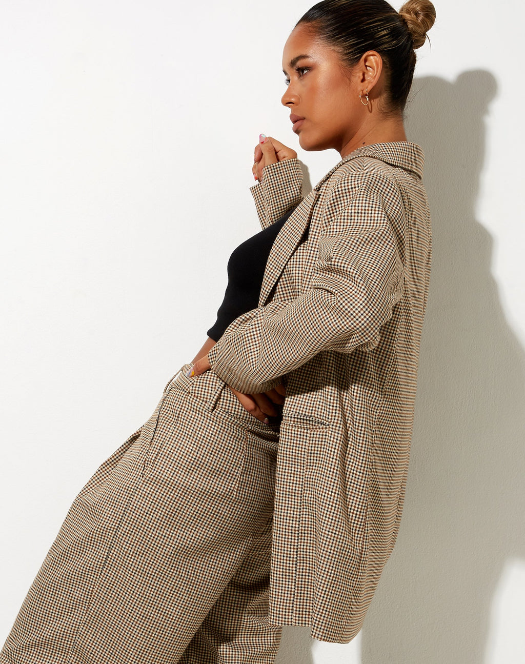 Blazer Maiwa en cuadros pequeños marrón