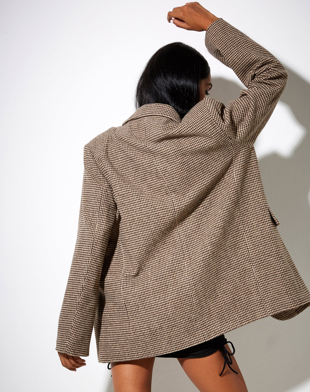 Blazer Maiwa de pata de gallo marrón