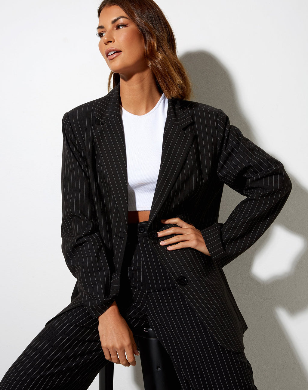 Maiwa Blazer a rayas negro