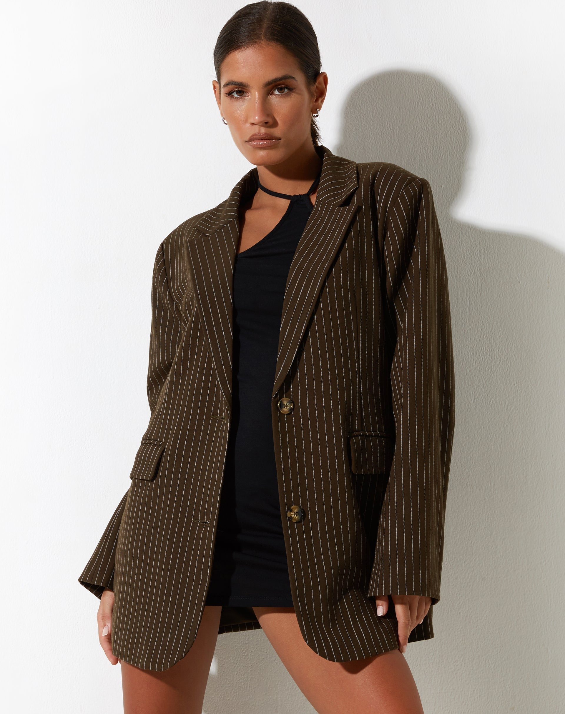 imagen de Maiwa Blazer en Pinstripe Marrón