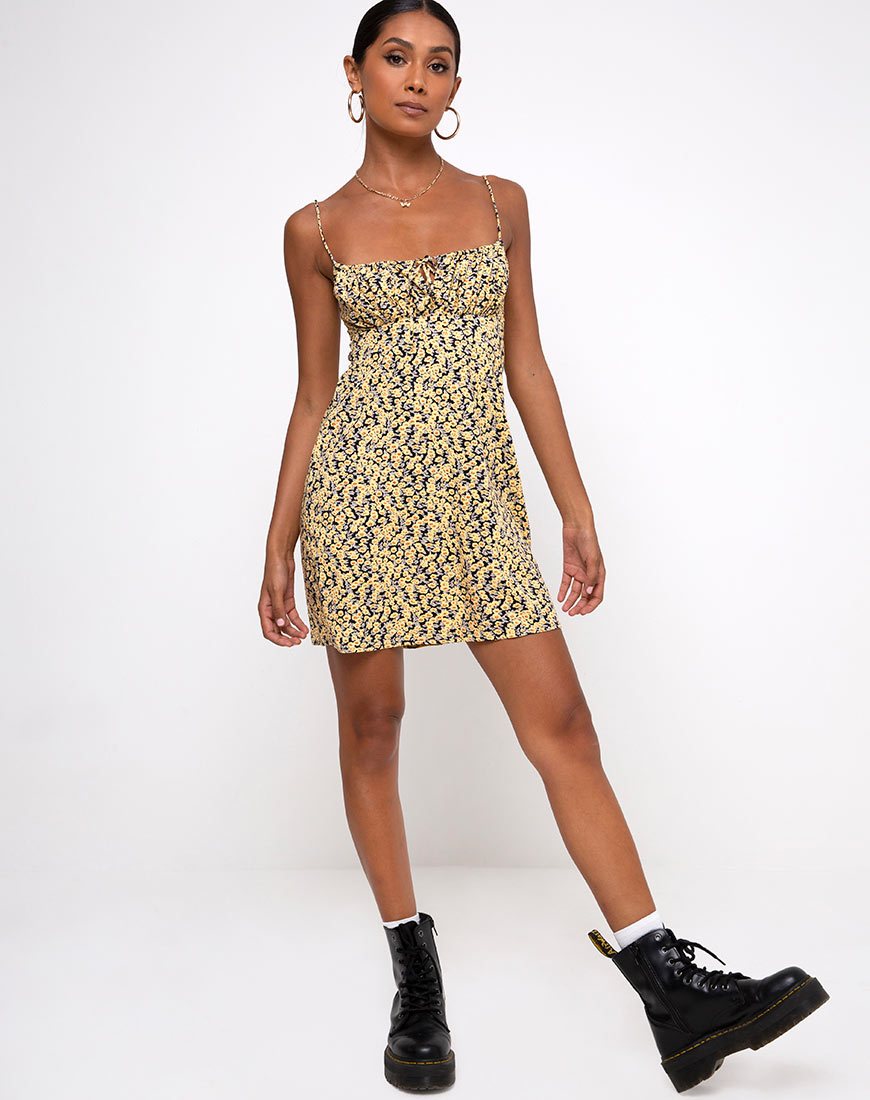 Imagen de Mala Slip Dress in Mini Bloom Amarillo