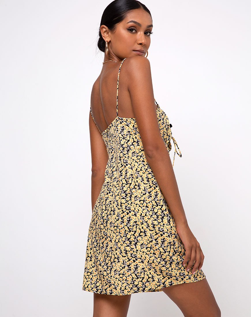 Imagen de Mala Slip Dress in Mini Bloom Amarillo