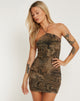 imagen de Maliga Halterneck Mini Dress in Cheetah Brown