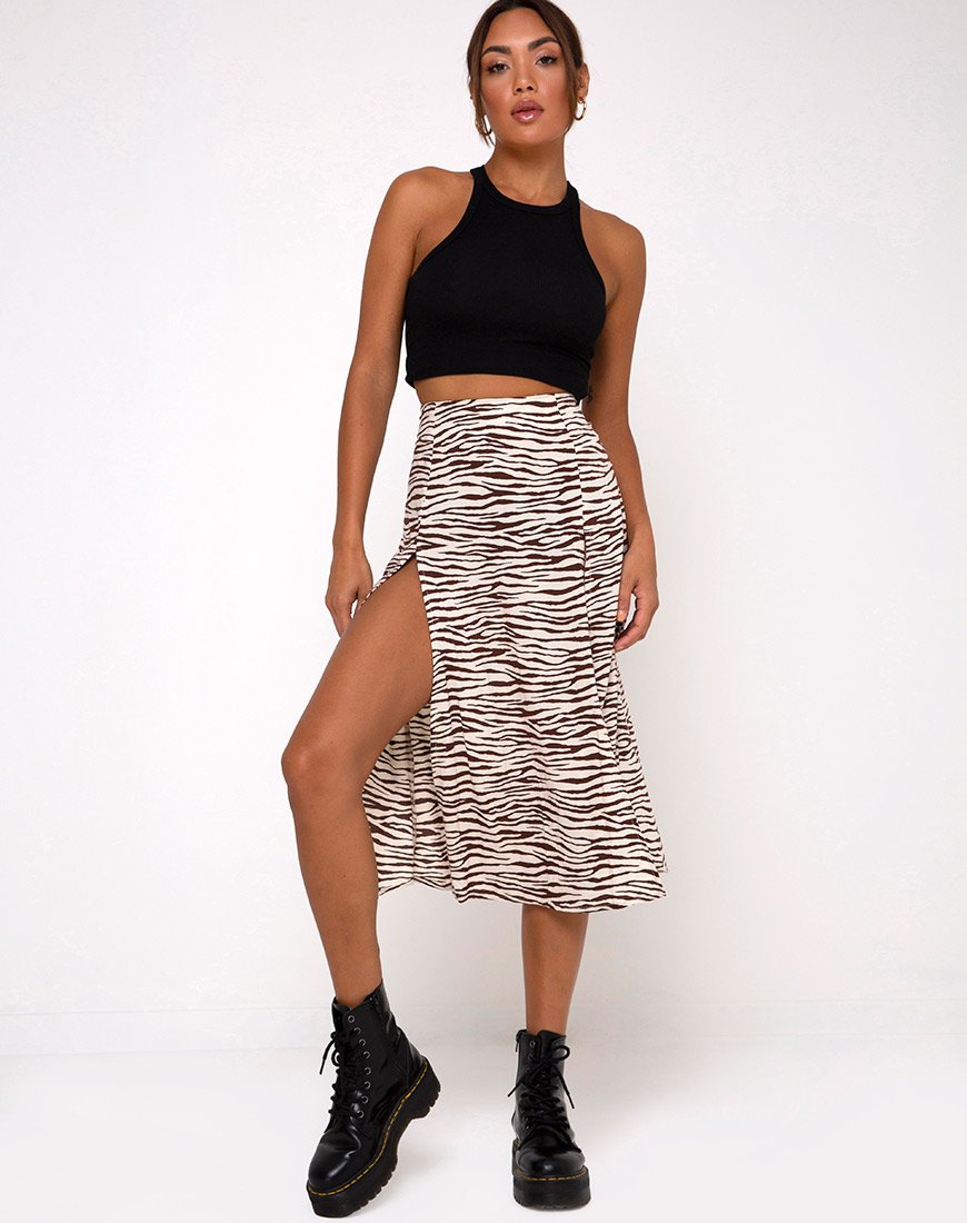 Imagen de la falda Malika Midi en Easy Tiger Cacao