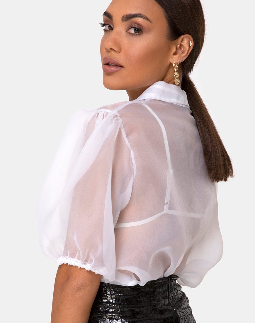 Blusa Maloney de Organza Blanca