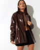 Imagen de MOTEL X IRIS Camisa Mamba en Croc PU Marrón Oscuro