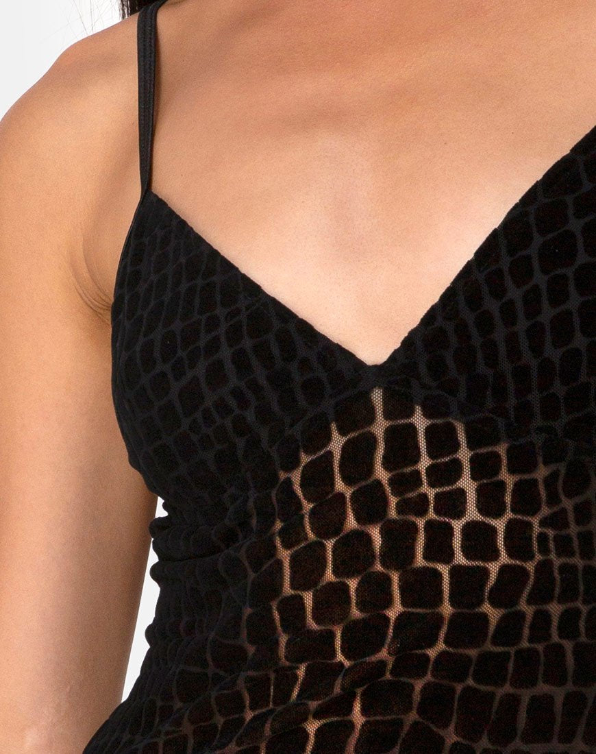Imagen de Maneda Vestido en Croc Flock Negro