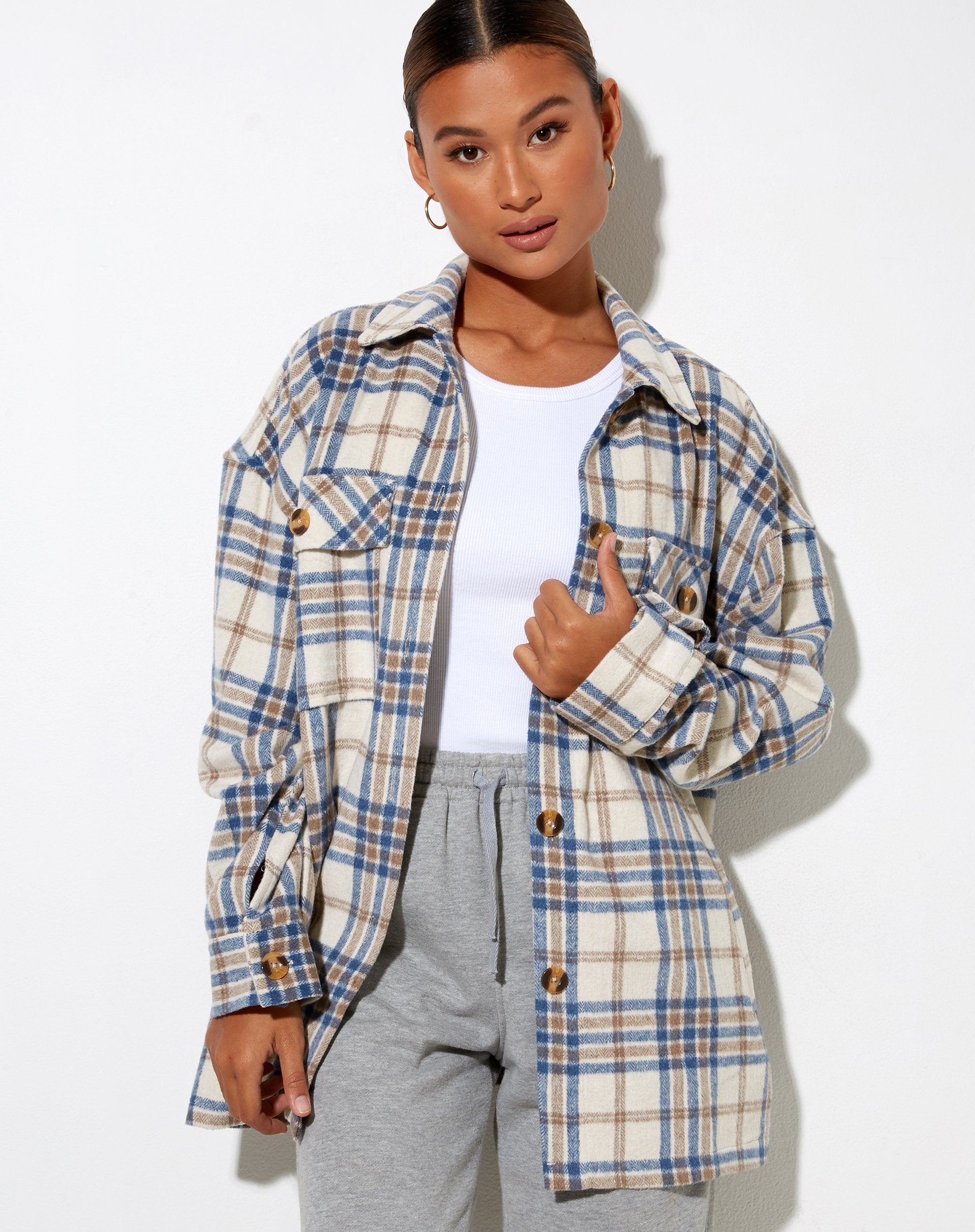 Imagen de Marcel Camisa a Cuadros Grande Blanco Azul Tan
