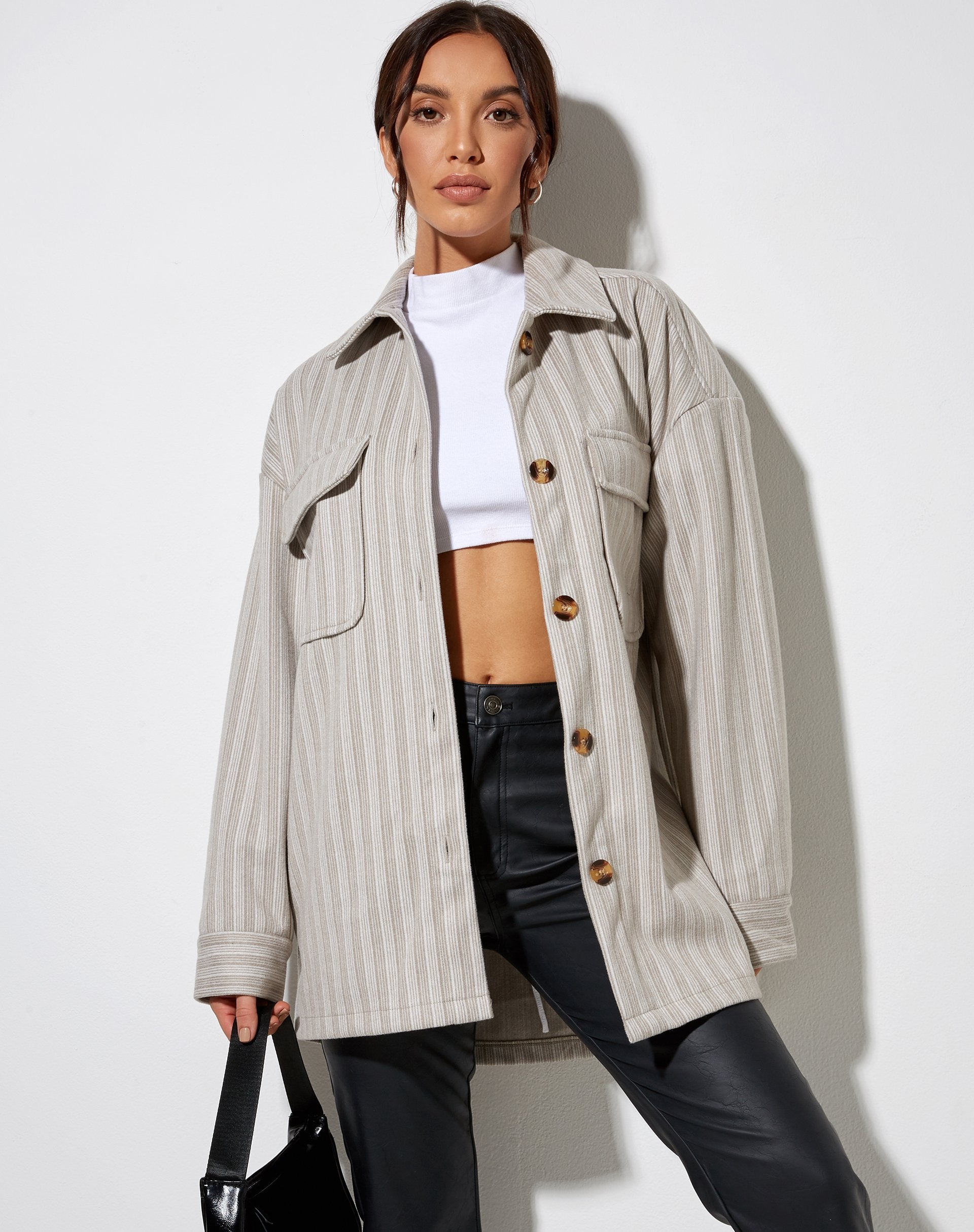 Imagen de Marcella Camisa a rayas gris tonal