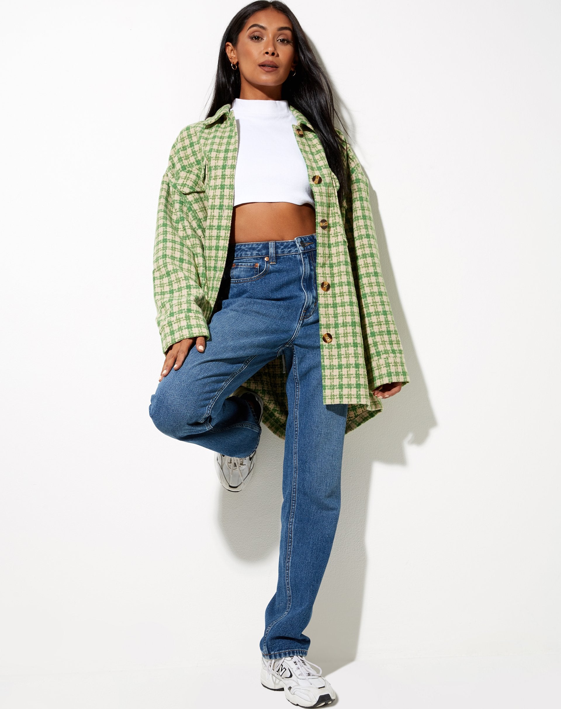 Imagen de Marcella Camisa a cuadros verde y crema