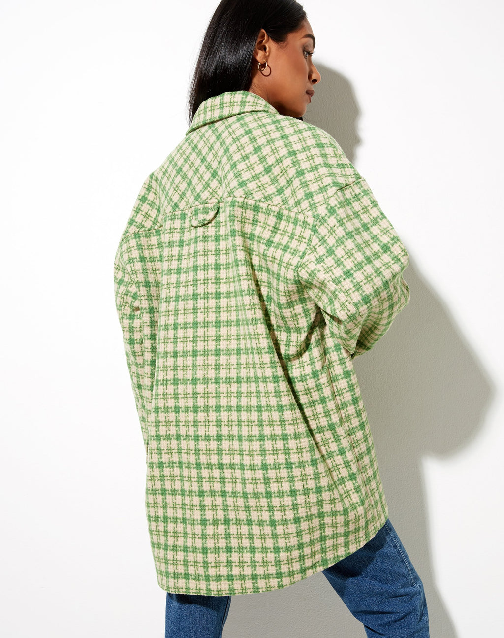Camisa Marcella de cuadros verdes y crema