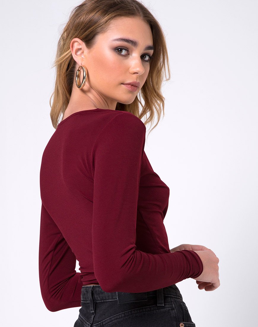 Imagen de Marche Wrap Top en Borgoña