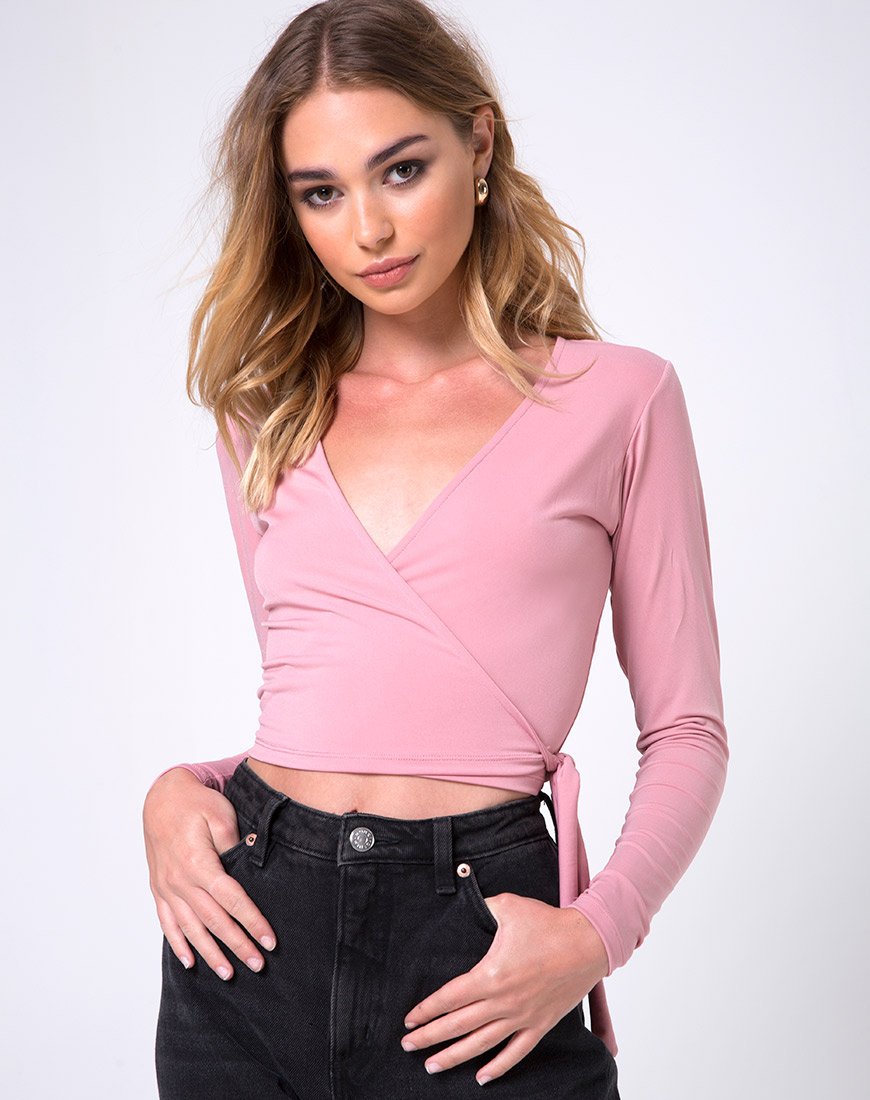 Imagen de Marche Wrap Top en rosa oscuro
