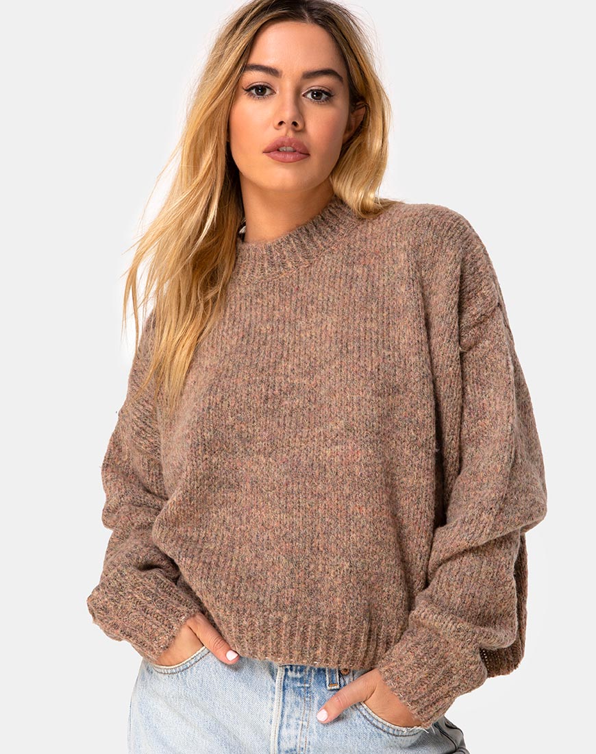 Jersey Margo de punto color canela