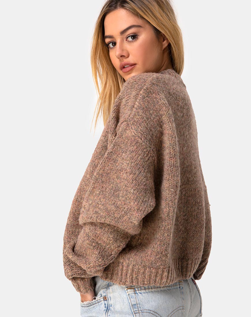 Jersey Margo de punto color canela