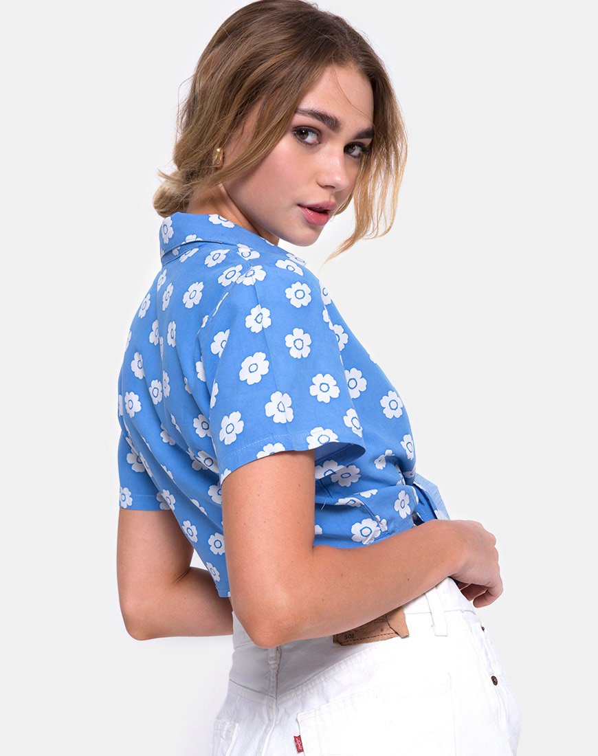 Imagen de Marleigh crop Top en Daisy Stamp Azul cielo