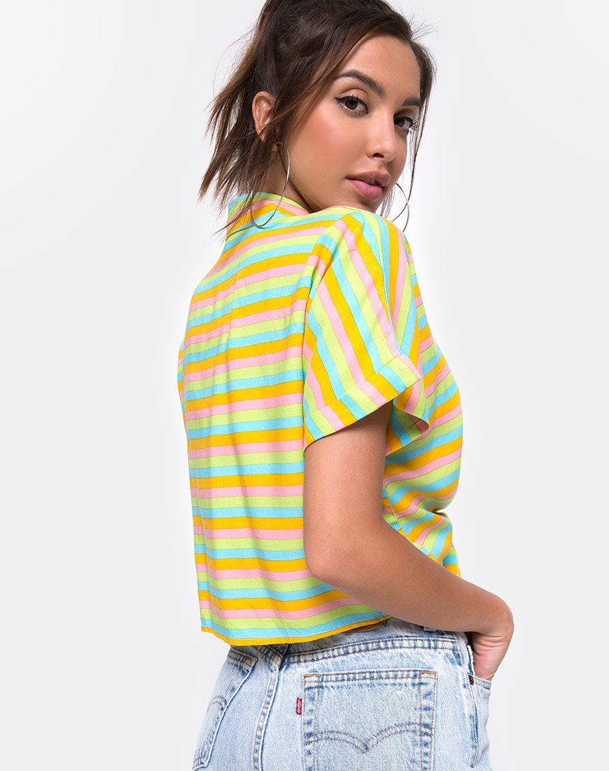 Camisa Gapo Tie Up en Sweet Stripe