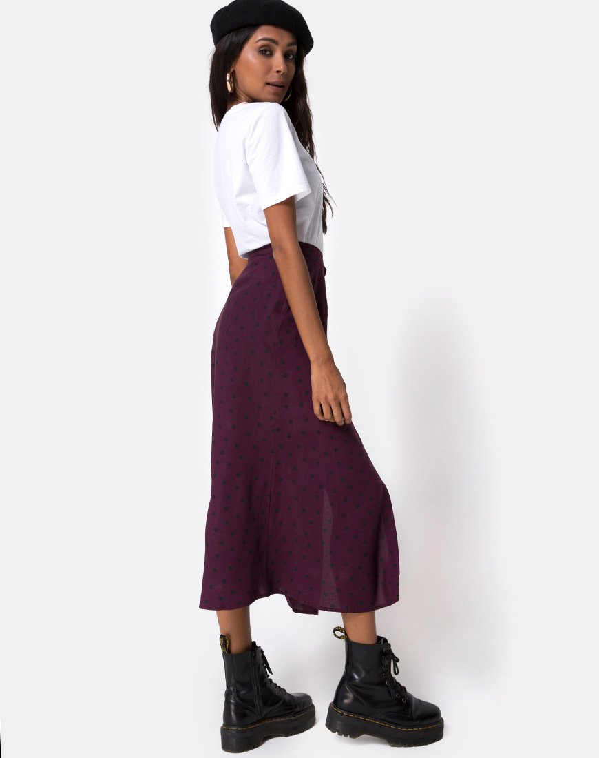 Imagen de Marni Falda Midi Skater Polka Vino