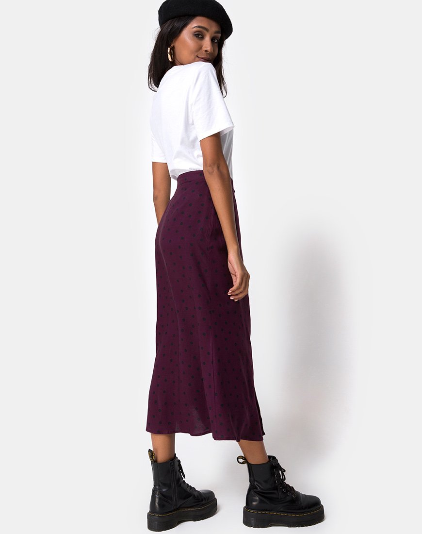 Imagen de Marni Falda Midi Skater Polka Vino