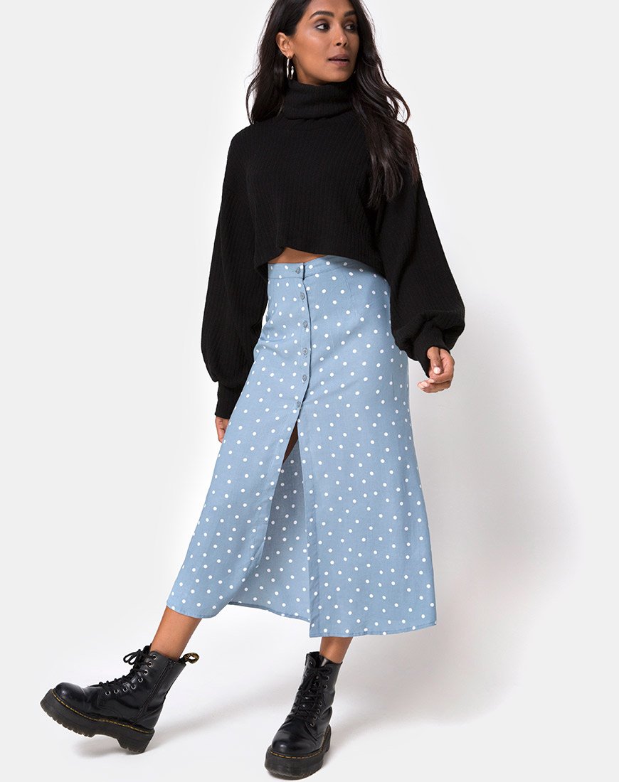 Marni Falda Midi en Skater Polka Azul