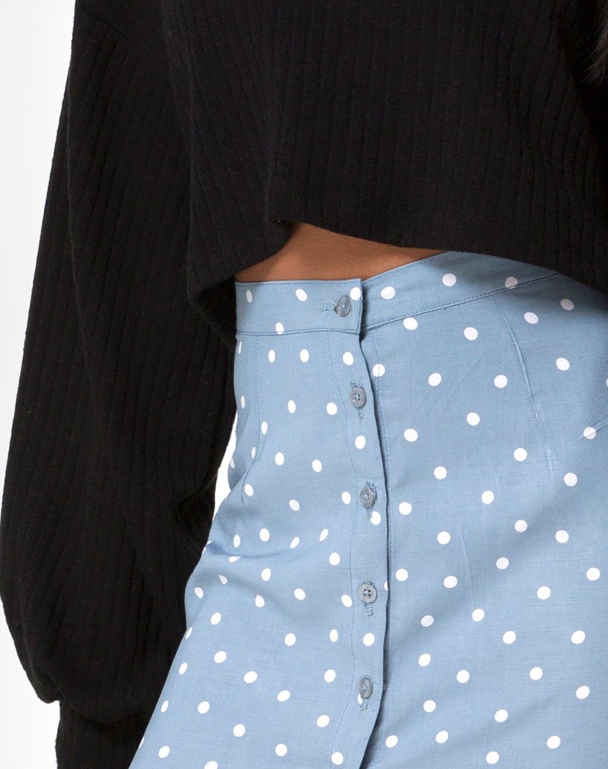 Imagen de Marni Falda Midi Skater Polka Azul