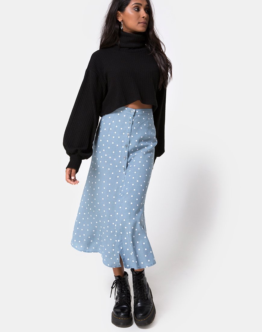 Imagen de Marni Falda Midi Skater Polka Azul