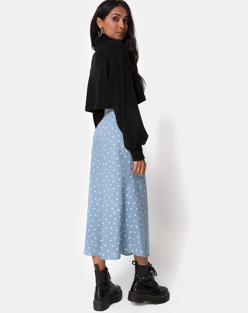 Imagen de Marni Falda Midi Skater Polka Azul
