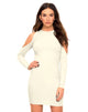 Imagen de Marsha Cold Shoulder Dress in White Rib