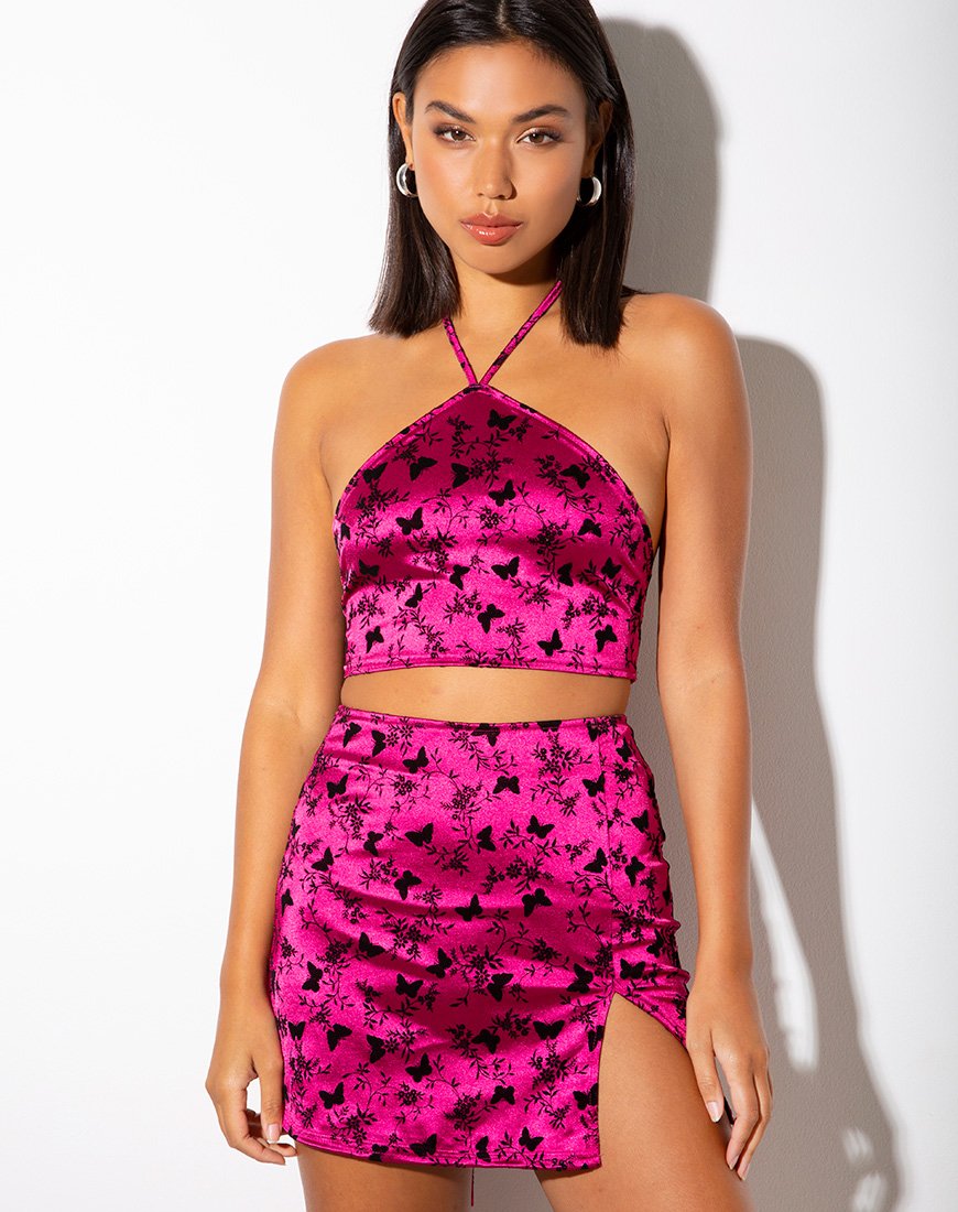 Imagen de Maudy Crop Top en Butterfly Bloom Rosa