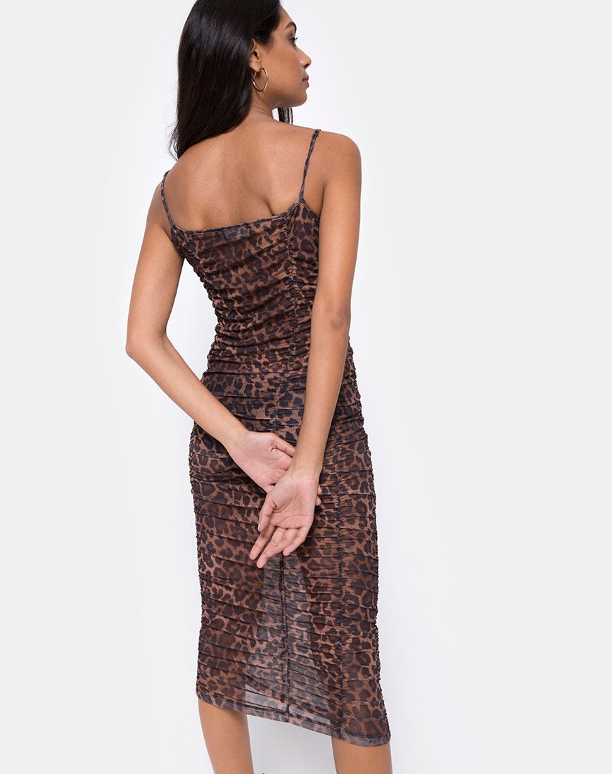 Imagen del vestido Mauna de malla leopardo