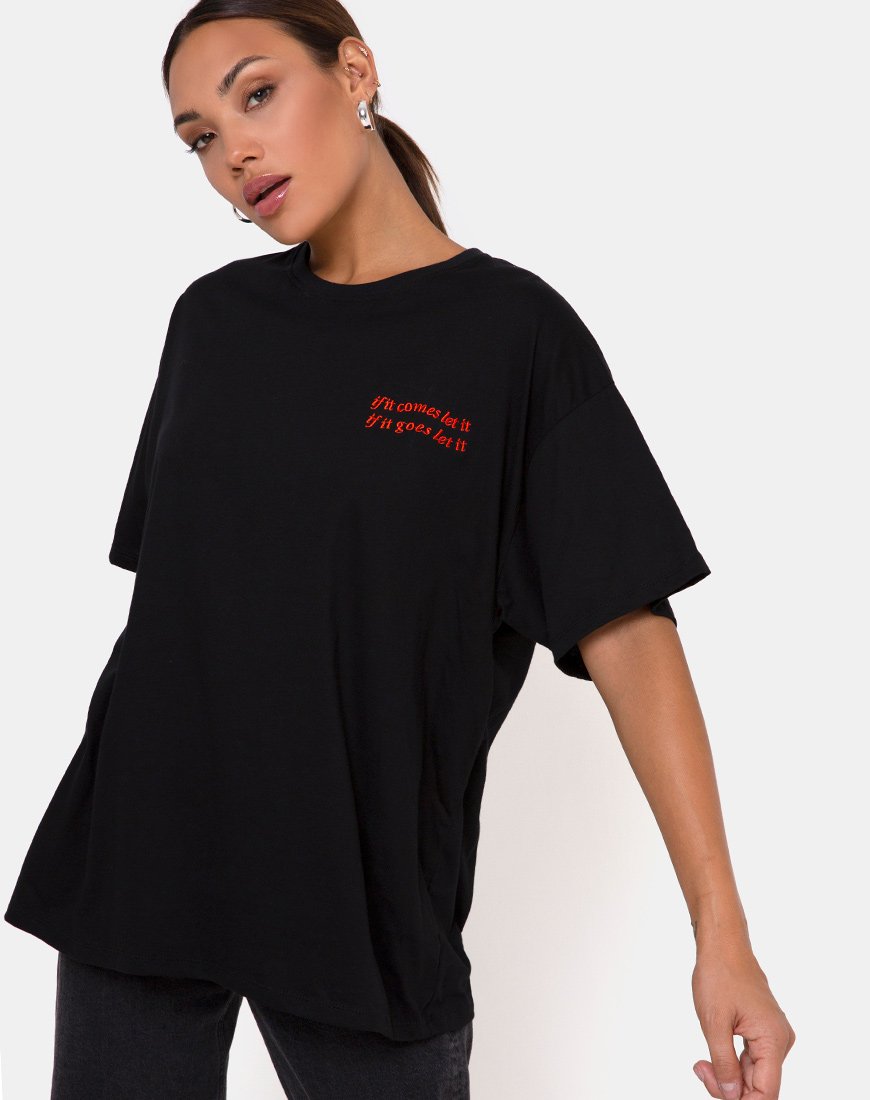 Imagen de Maxi Tee in Charcoal If It Comes Let It