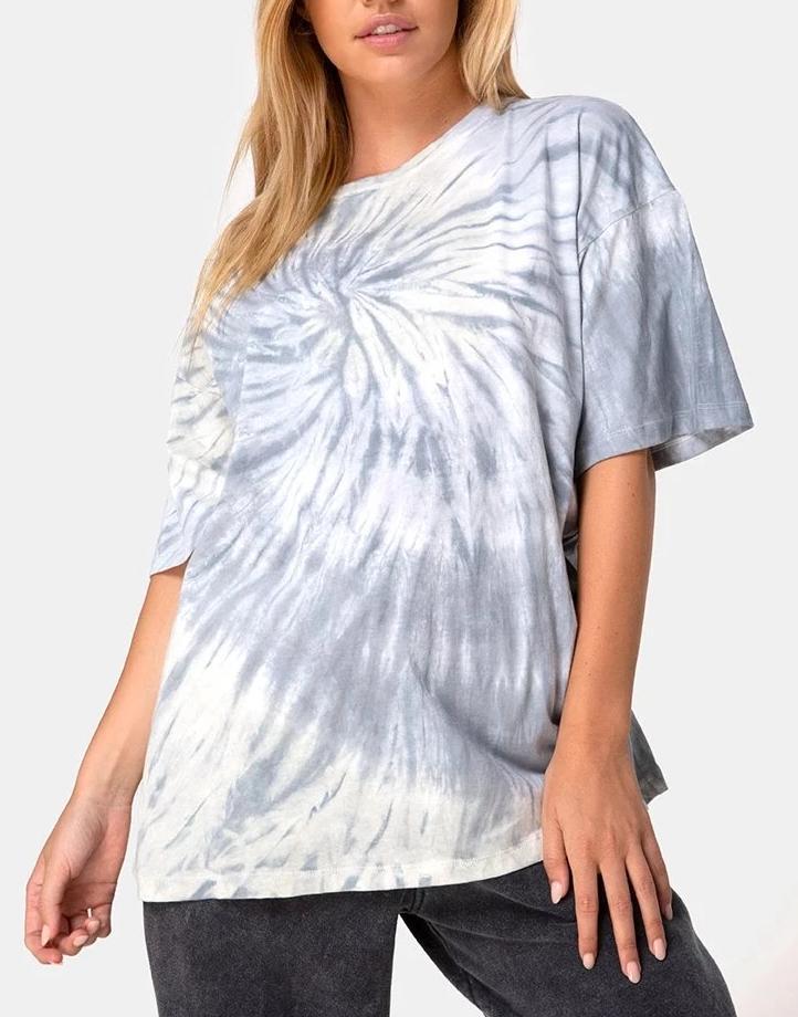 Maxi Tee en Gris Tie Dye