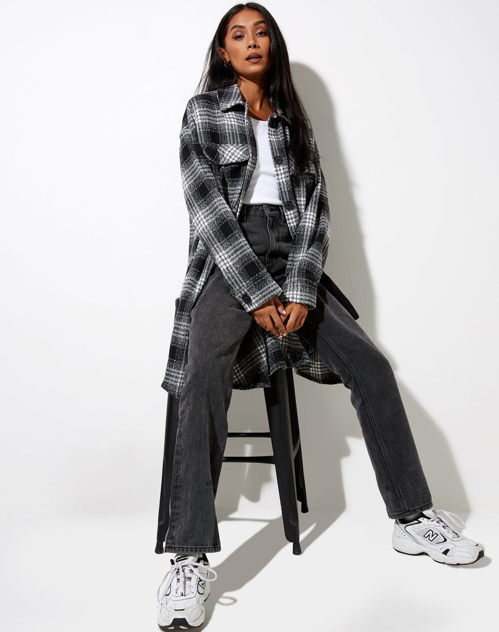 Camisa Maxiella de cuadros negros