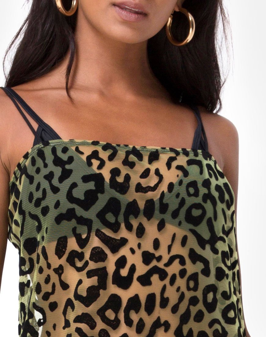 Imagen de Maxine Maxi Dress in Lime Animal Flock
