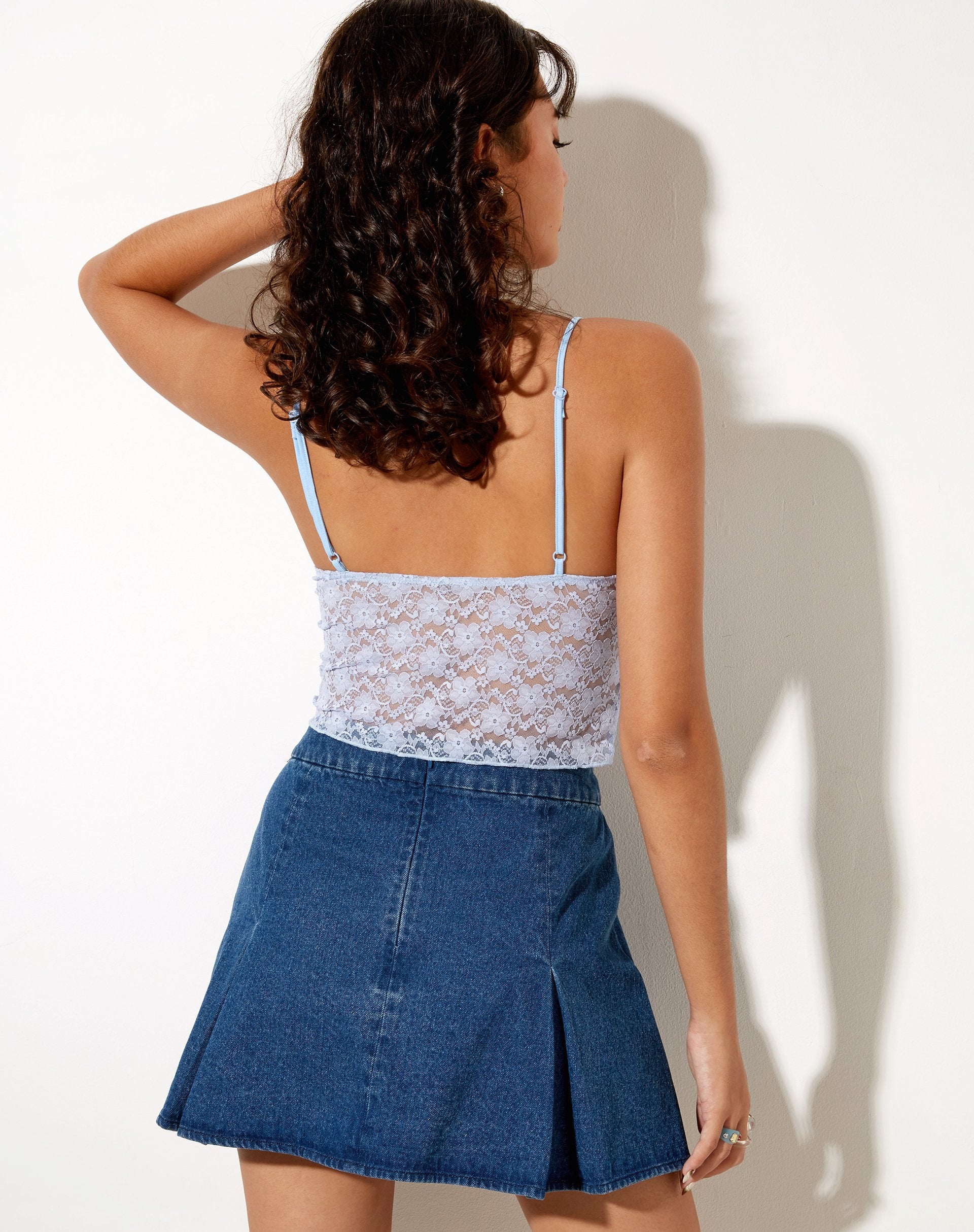 Imagen de Mayrinda Crop Top de encaje Azul empolvado