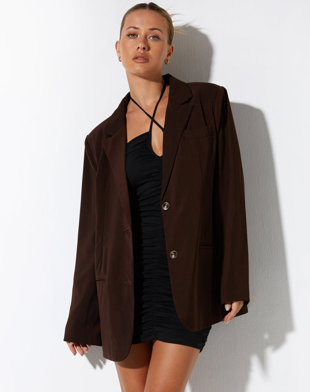 Blazer Mazaya en sastrería Chocolate oscuro