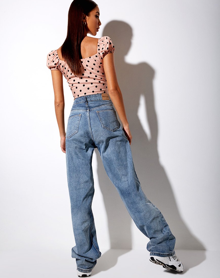Imagen de Mazu Crop Top en New Polka Nude Negro