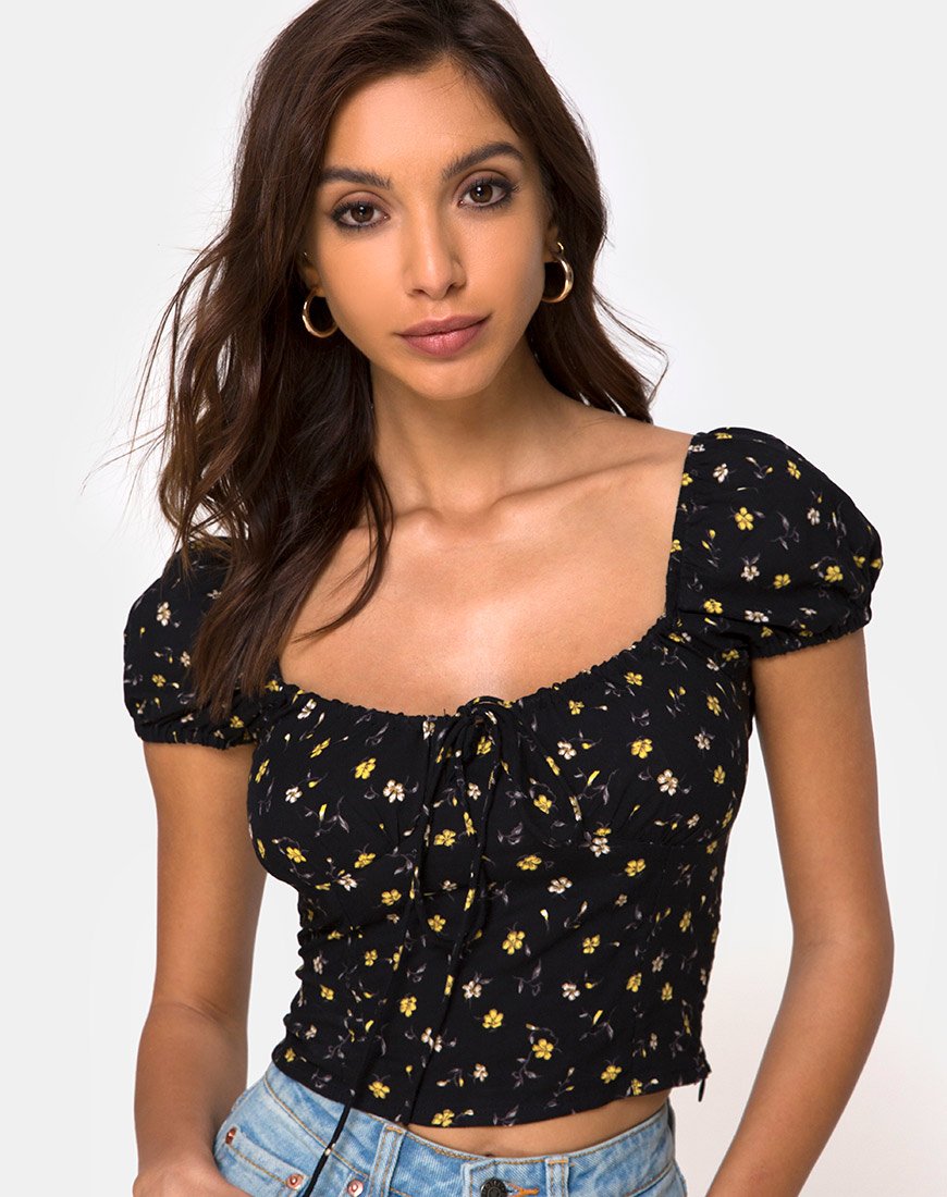 Imagen de Mazu Top en Pretty Petal Negro