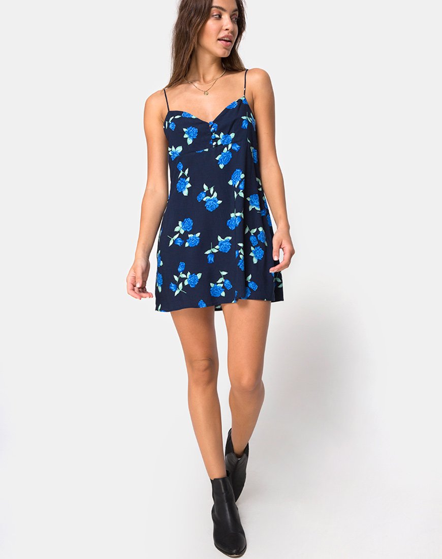 Imagen de Medina Slip Dress in Midnight Blue Rose