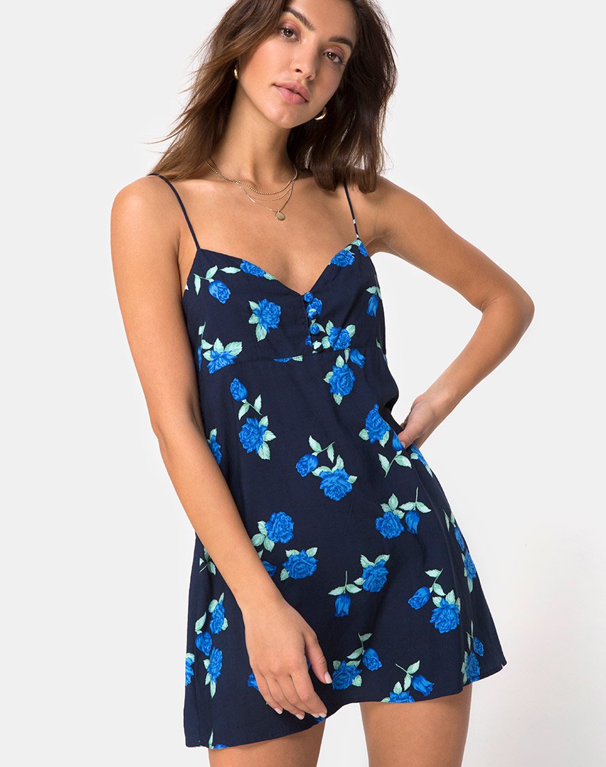 Vestido Medina en rosa azul noche