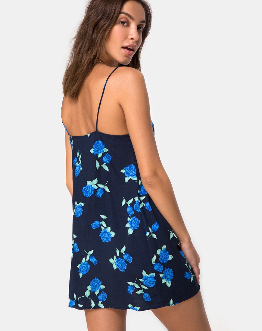 Vestido Medina en rosa azul noche