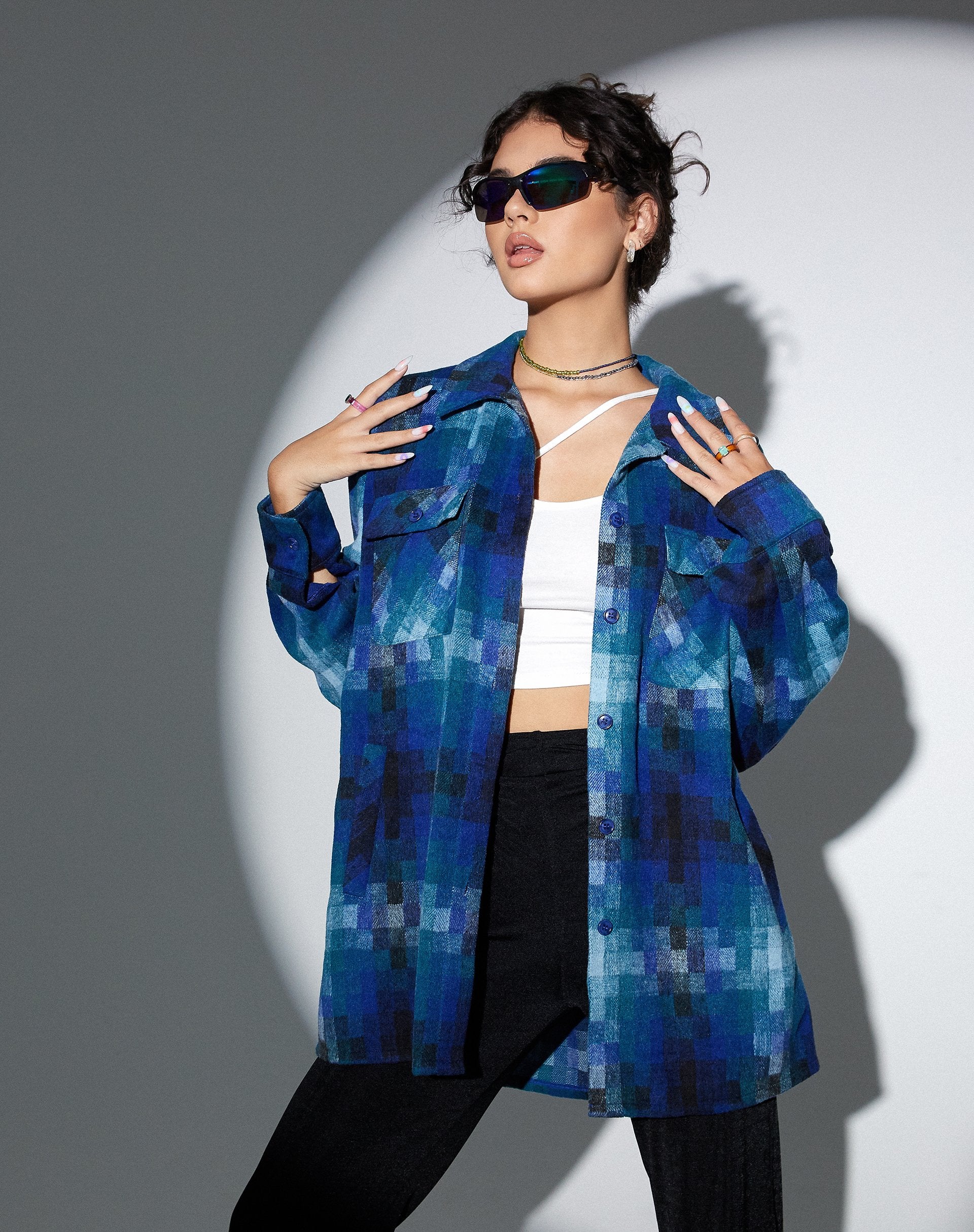 Imagen de MOTEL X OLIVIA NEILL Camisa Medita a cuadros Azul