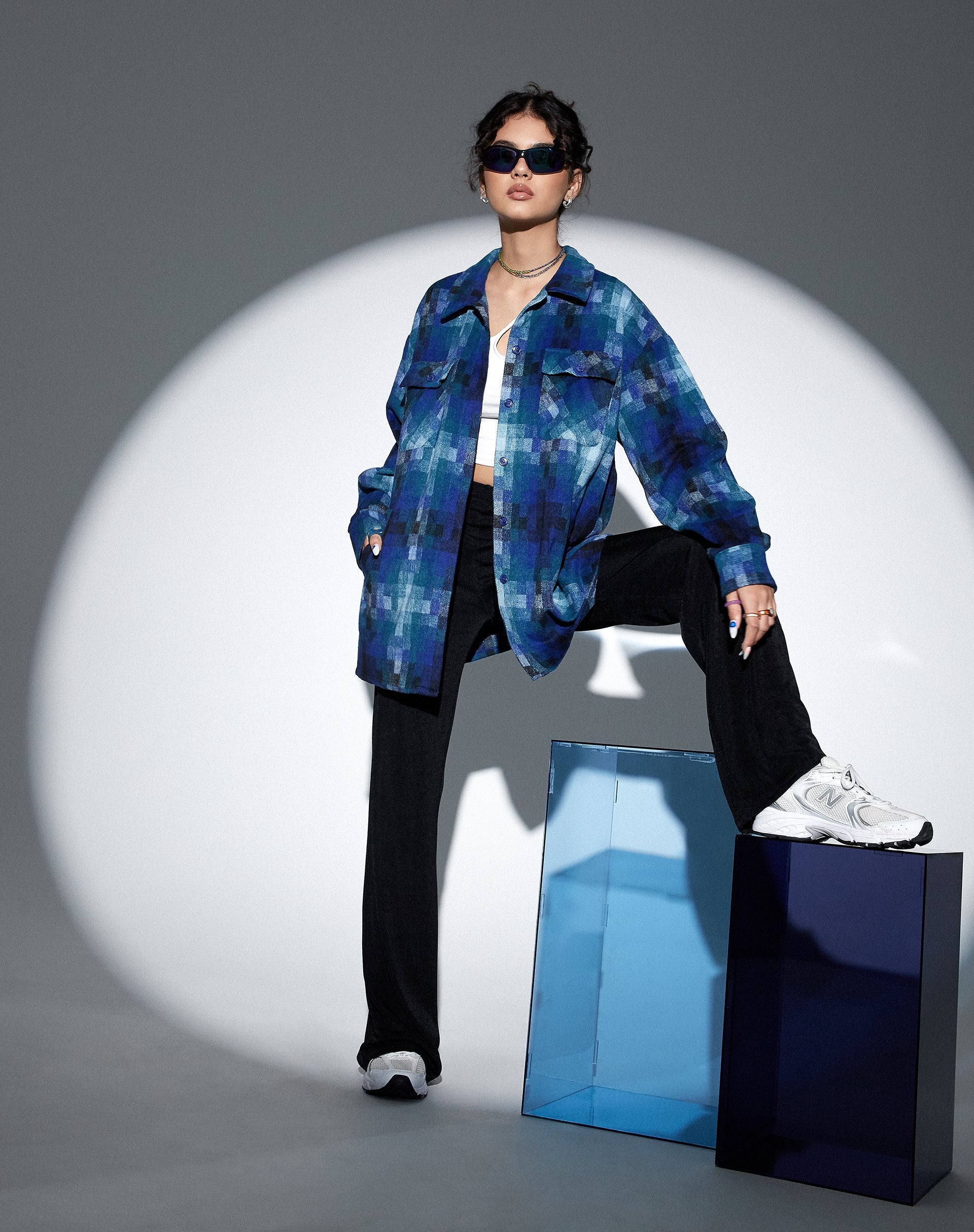 Imagen de MOTEL X OLIVIA NEILL Camisa Medita a cuadros Azul