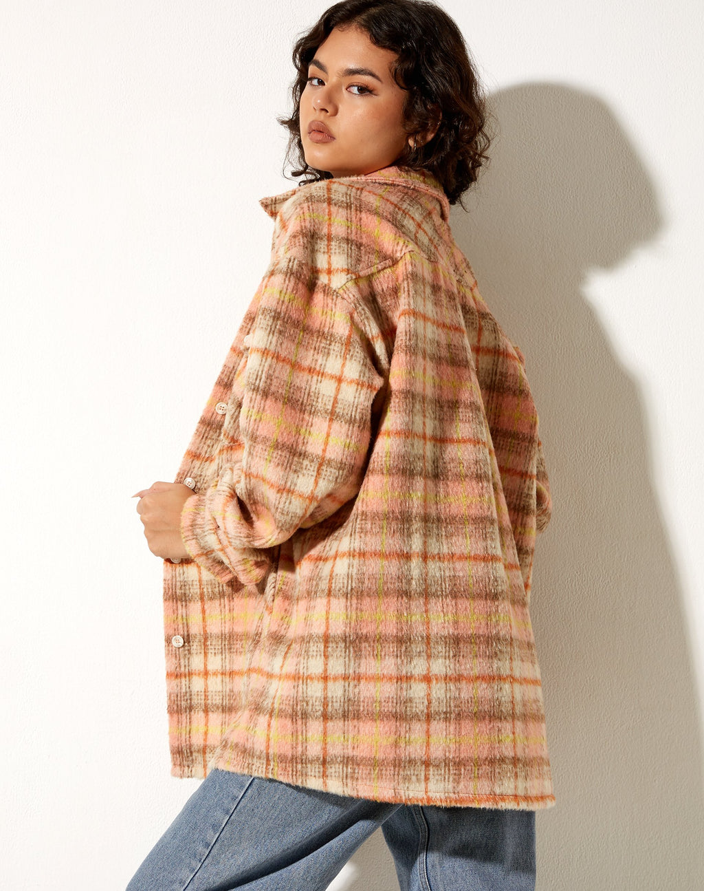 Camisa Medita en rosa y marrón