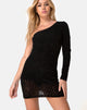 Imagen de Mega Bodycon Dress in Croc Flock Negro