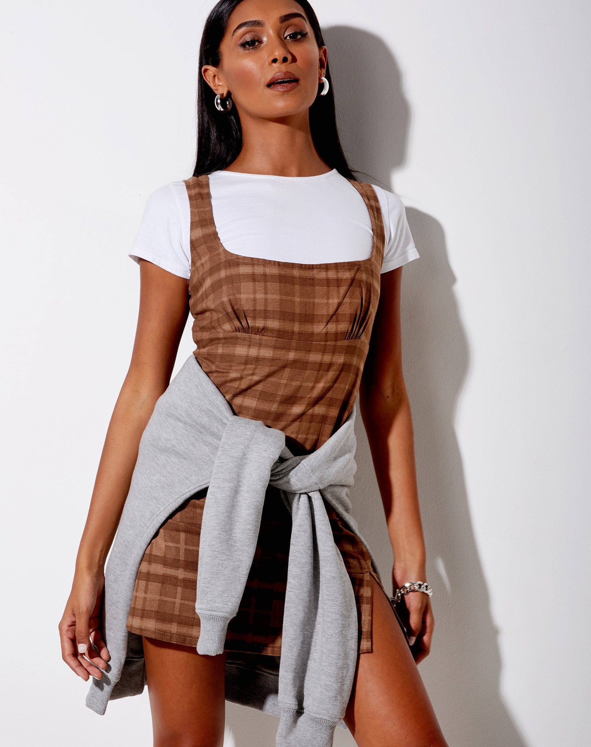 Imagen de Mehra Mini Dress in Brown Check
